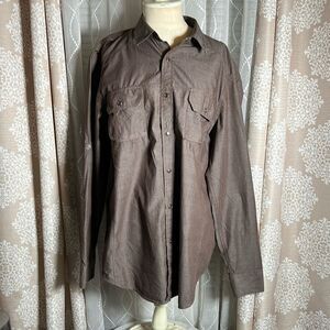 American Rag Brown Snap Front Shirt | Size L | 100% Cotton